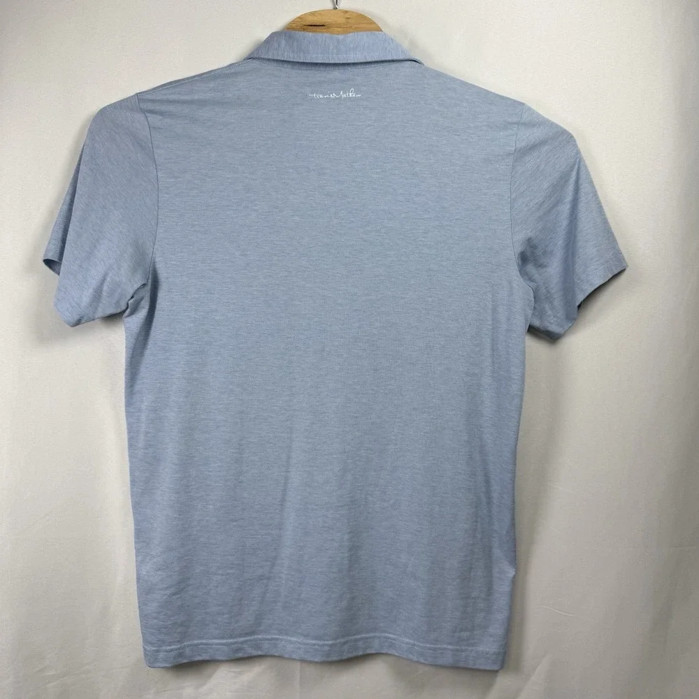 Travis Mathew Shirt Mens LG Blue Polo Golf Performance Pima Cotton Blend Stretch